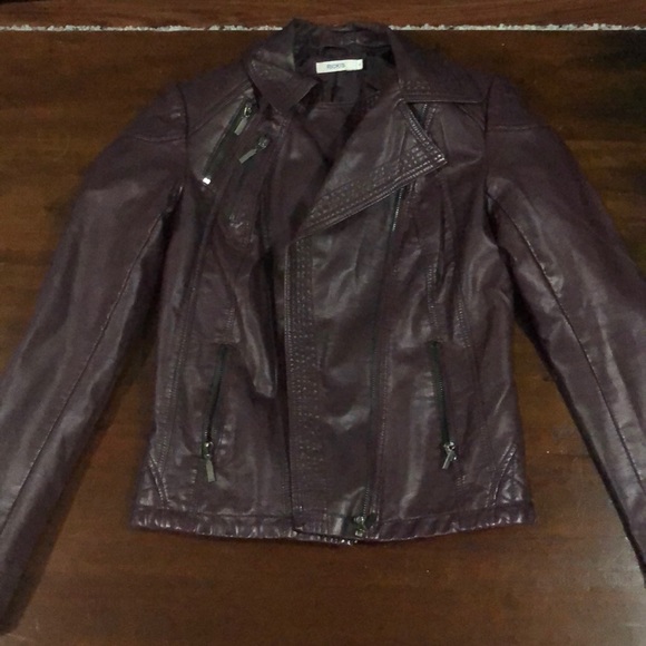 Burgundy Faux Leather Jacket! - Picture 2 of 3